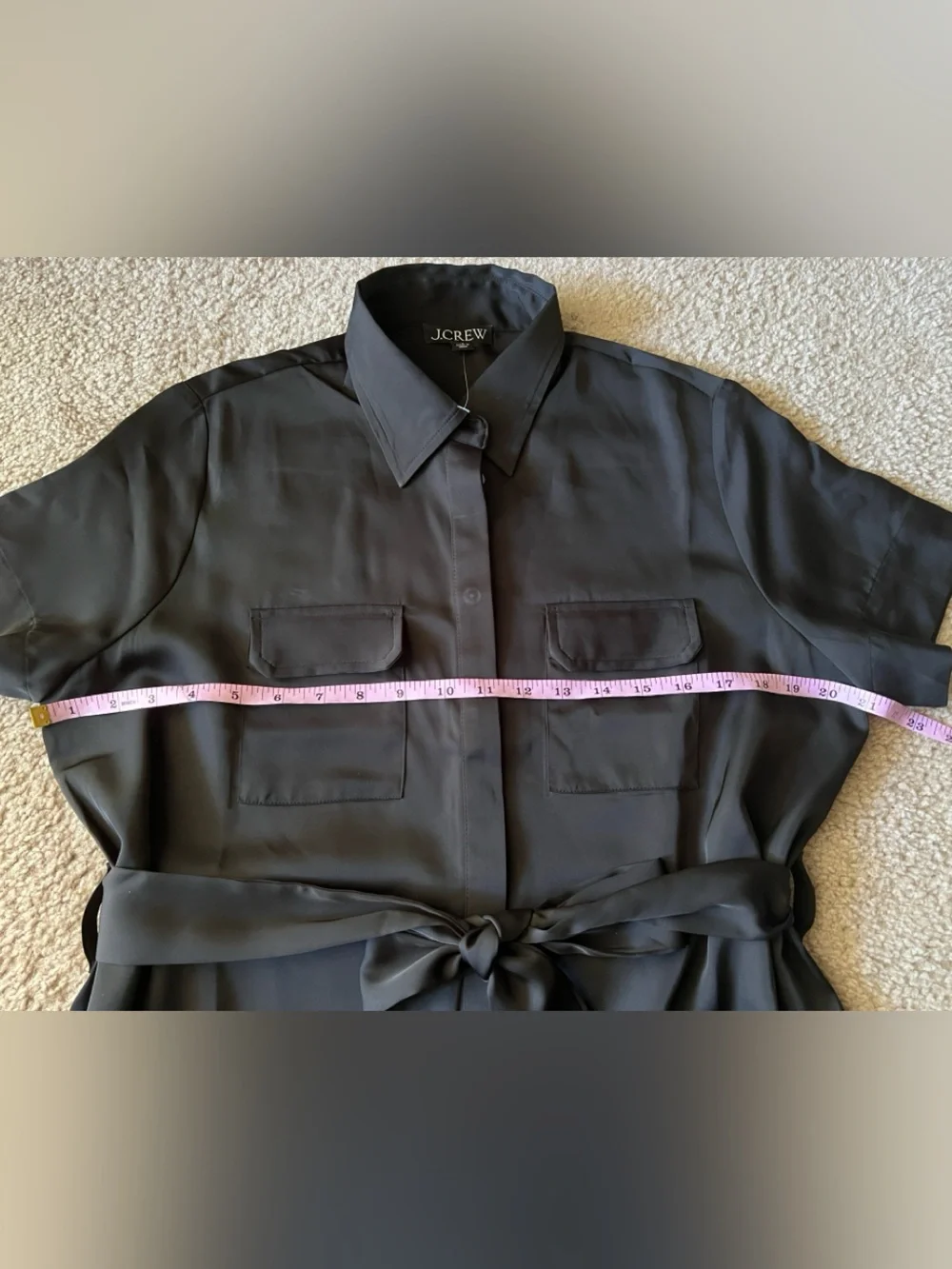 J. Crew Black Mini Satin Short-Dress Sz 8 NWOT